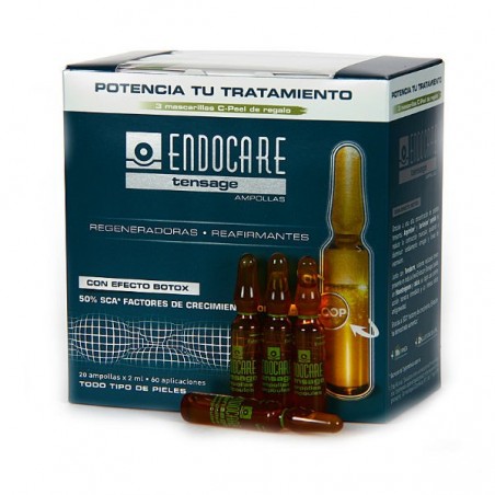 Comprar ENDOCARE TENSAGE AMPOLLAS + 3 MASCARILLAS C-PEEL DE REGALO al mejor precio en Farmacia4Estaciones, tu farmacia online Comprar ENDOCARE TENSAGE AMPOLLAS + 3 MASCARILLAS C-PEEL DE REGALO
