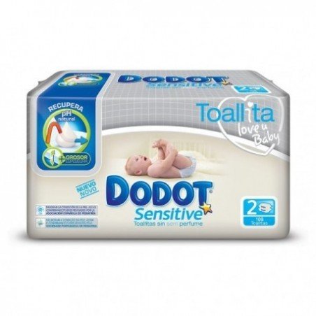 Comprar DODOT TOALLITAS SENSITIVE PACK 2x54 UDS al mejor precio en Farmacia4Estaciones, tu farmacia online Comprar DODOT TOALLITAS SENSITIVE PACK 2x54 UDS
