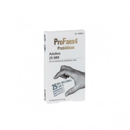 Comprar PROFAES4 ADULTOS 25MM PROBIÓTICOS 30 CAPS al mejor precio en Farmacia4Estaciones, tu farmacia online Comprar PROFAES4 ADULTOS 25MM PROBIÓTICOS 30 CAPS