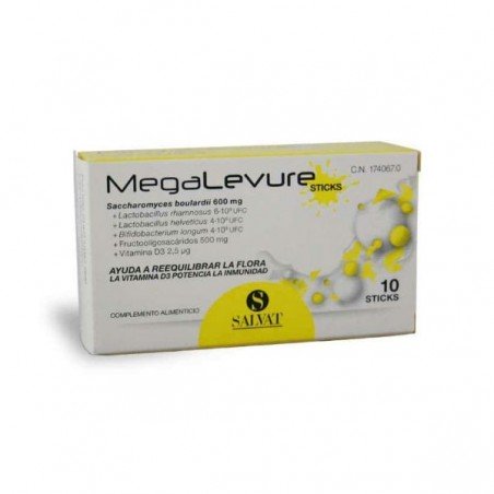 Comprar MEGALEVURE 10 STICKS al mejor precio en Farmacia4Estaciones, tu farmacia online Comprar MEGALEVURE 10 STICKS