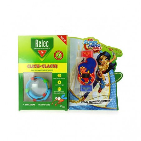Comprar RELEC PULSERA ANTIMOSQUITOS CLICK-CLACK + RELOJ WONDER WOMAN al mejor precio en Farmacia4Estaciones, tu farmacia online Comprar RELEC PULSERA ANTIMOSQUITOS CLICK-CLACK + RELOJ WONDER WOMAN