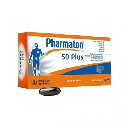 Comprar PHARMATON 50 PLUS 60 CAPS al mejor precio en Farmacia4Estaciones, tu farmacia online Comprar PHARMATON 50 PLUS 60 CAPS