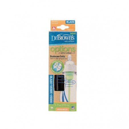 Comprar BIBERON DR BROWN BOCA ANCHA 270 ML CRISTAL al mejor precio en Farmacia4Estaciones, tu farmacia online Comprar BIBERON DR BROWN BOCA ANCHA 270 ML CRISTAL