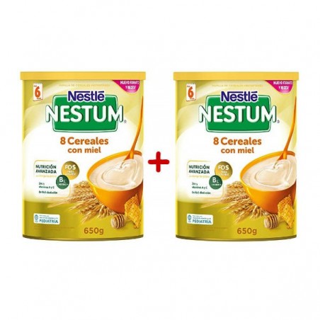 Comprar NESTUM 8 CEREALES CON MIEL 2 x 650 GR al mejor precio en Farmacia4Estaciones, tu farmacia online Comprar NESTUM 8 CEREALES CON MIEL 2 x 650 GR