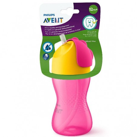 Comprar avent aprendizaje con pajita 300 ml +12m rosa scf798/02