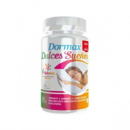 Comprar DORMAX DULCES SUEÑOS 120 COMP al mejor precio en Farmacia4Estaciones, tu farmacia online Comprar DORMAX DULCES SUEÑOS 120 COMP
