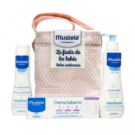 Comprar bolsa mustela pack fiesta bebé rosa