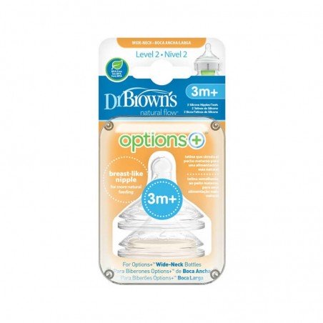 Comprar DR BROWNS OPTIONS+ TETINA SILICONA BOCA ANCHA NIVEL 2 al mejor precio en Farmacia4Estaciones, tu farmacia online Comprar DR BROWNS OPTIONS+ TETINA SILICONA BOCA ANCHA NIVEL 2