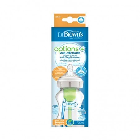 Comprar DR BROWNS OPTIONS+ BIBERÓN BOCA ANCHA 270 ML al mejor precio en Farmacia4Estaciones, tu farmacia online Comprar DR BROWNS OPTIONS+ BIBERÓN BOCA ANCHA 270 ML