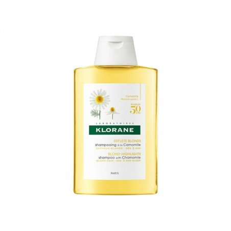 Comprar CHAMPÚ REFLEJOS DORADOS A LA CAMOMILA KLORANE 400 ML al mejor precio en Farmacia4Estaciones, tu farmacia online Comprar CHAMPÚ REFLEJOS DORADOS A LA CAMOMILA KLORANE 400 ML