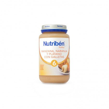 Comprar NUTRIBÉN MANZANA NARANJA PLÁTANO Y GALLETA 250 G al mejor precio en Farmacia4Estaciones, tu farmacia online Comprar NUTRIBÉN MANZANA NARANJA PLÁTANO Y GALLETA 250 G