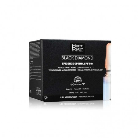 Comprar MARTIDERM BLACK DIAMOND EPIGENCE OPTIMA SPF50+ 30 AMPOLLAS al mejor precio en Farmacia4Estaciones, tu farmacia online Comprar MARTIDERM BLACK DIAMOND EPIGENCE OPTIMA SPF50+ 30 AMPOLLAS