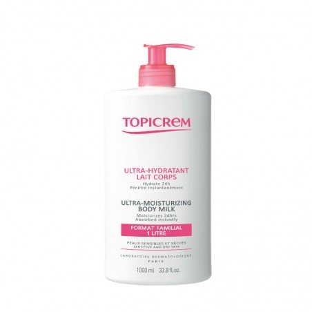 Comprar TOPICREM LECHE CORPORAL ULTRA HIDRATANTE 1L al mejor precio en Farmacia4Estaciones, tu farmacia online Comprar TOPICREM LECHE CORPORAL ULTRA HIDRATANTE 1L