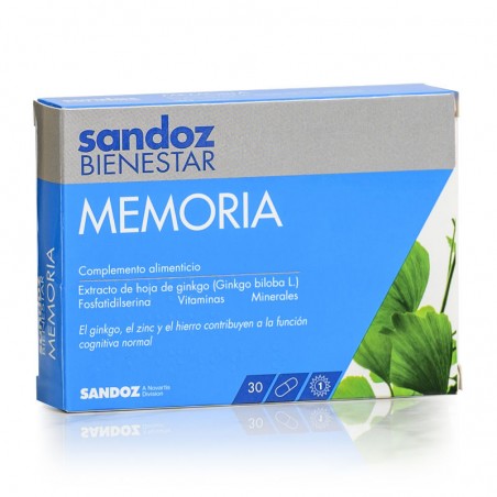 Comprar SANDOZ BIENESTAR MEMORIA 30 CÁPSULAS al mejor precio en Farmacia4Estaciones, tu farmacia online Comprar SANDOZ BIENESTAR MEMORIA 30 CÁPSULAS