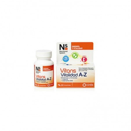 Comprar NS VITANS VITALIDAD A-Z 30 COMPRIMIDOS al mejor precio en Farmacia4Estaciones, tu farmacia online Comprar NS VITANS VITALIDAD A-Z 30 COMPRIMIDOS