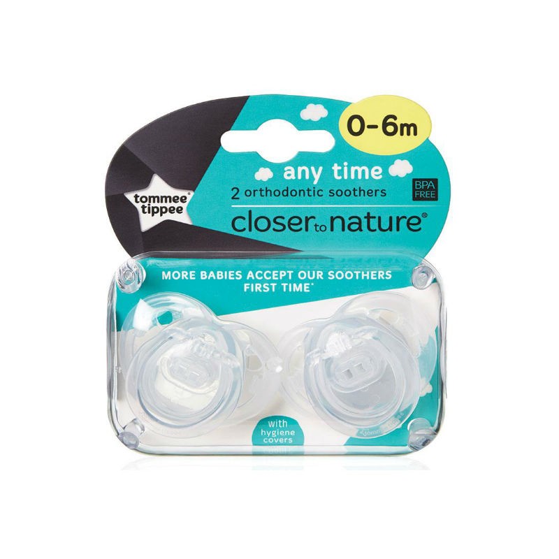 CHUPETE TOMMEE TIPPEE SILICONA ANY TIME 0-6 MESES 2UDS