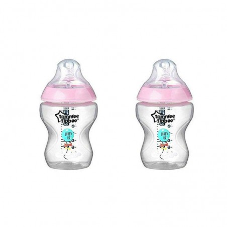 Comprar pack tommee tippee biberón anticólicos rosa flujo lento 2x260 ml