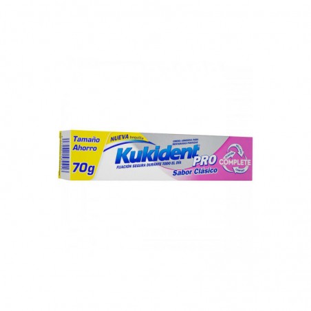 Comprar KUKIDENT PRO COMPLETE CLÁSICO 70 G al mejor precio en Farmacia4Estaciones, tu farmacia online Comprar KUKIDENT PRO COMPLETE CLÁSICO 70 G