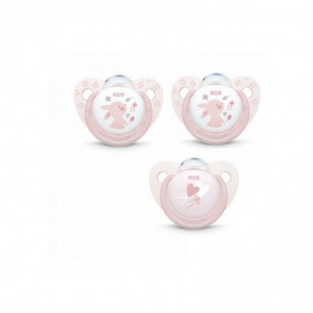 Comprar NUK BABY ROSE & BLUE CHUPETES ROSA LÁTEX 6-18 M 3 UNIDADES al mejor precio en Farmacia4Estaciones, tu farmacia online Comprar NUK BABY ROSE & BLUE CHUPETES ROSA LÁTEX 6-18 M 3 UNIDADES