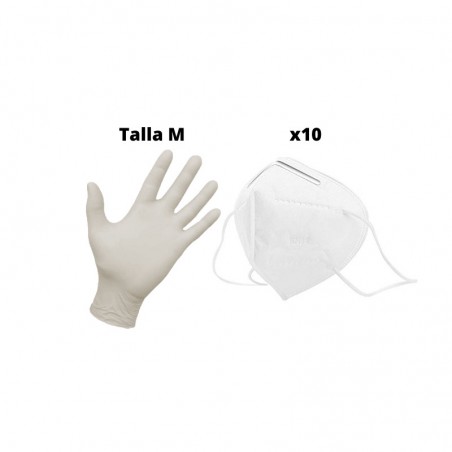 Comprar GUANTES LATEX TALLA M 100 UDS + MASCARILLAS KN95 FFP2 10 UDS al mejor precio en Farmacia4Estaciones, tu farmacia online Comprar GUANTES LATEX TALLA M 100 UDS + MASCARILLAS KN95 FFP2 10 UDS