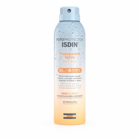Comprar ISDIN FOTOPROTECTOR WET SKIN SPRAY SPF 50+ 250ML al mejor precio en Farmacia4Estaciones, tu farmacia online Comprar ISDIN FOTOPROTECTOR WET SKIN SPRAY SPF 50+ 250ML