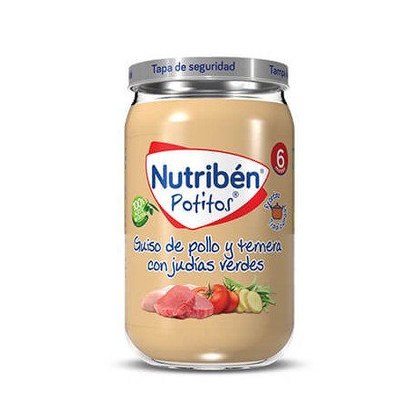 Comprar NUTRIBÉN POTITO GUISO DE POLLO Y TERNERA CON JUDÍAS VERDES 235 G al mejor precio en Farmacia4Estaciones, tu farmacia online Comprar NUTRIBÉN POTITO GUISO DE POLLO Y TERNERA CON JUDÍAS VERDES 235 G