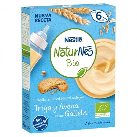 Comprar nestle naturnes bio papilla de trigo y avena sabor galleta 240g