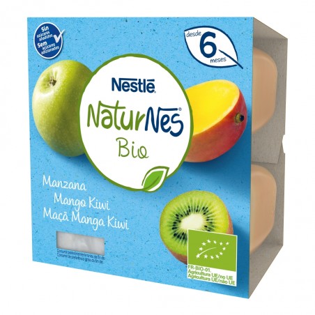 Comprar nestle naturnes bio tarrina manzana, mango y kiwi 4 x 90 g