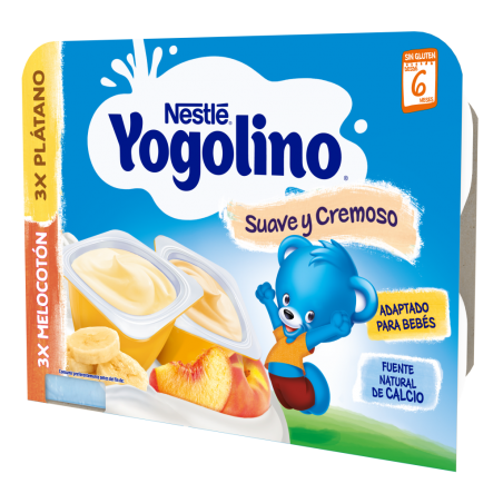 Comprar nestlé yogolino suave y cremoso melocotón 3 x 60 g y plátano 3 x 60g