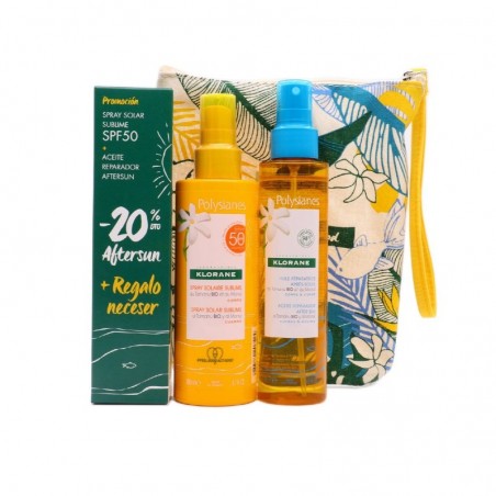 Comprar polysianes pack spray solar spf 50 200 ml + aceite after sun 150 ml + regalo neceser