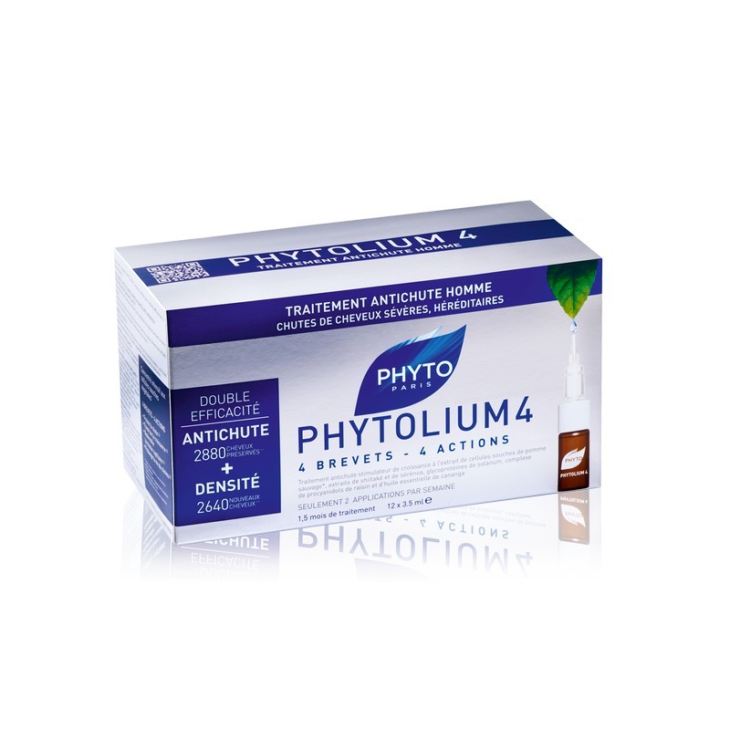 PHYTO PARIS PHYTOLIUM 4 TRATAMIENTO ANTICAÍDA HOMBRE 12 AMPOLLAS