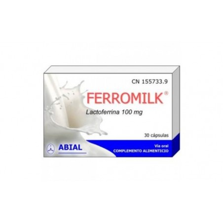 Comprar FERROMILK lactoferrina 100mg. 30cap. al mejor precio en Farmacia4Estaciones, tu farmacia online Comprar FERROMILK lactoferrina 100mg. 30cap.