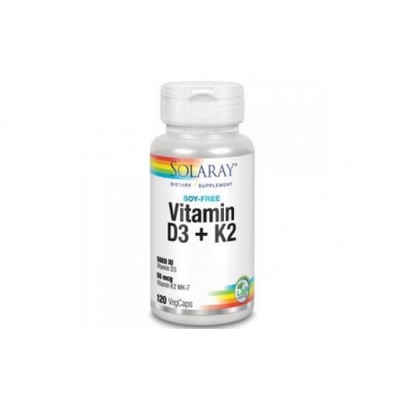 Comprar solaray vitamina d3 & k2 (mk7) 120 cápsulas vegetales