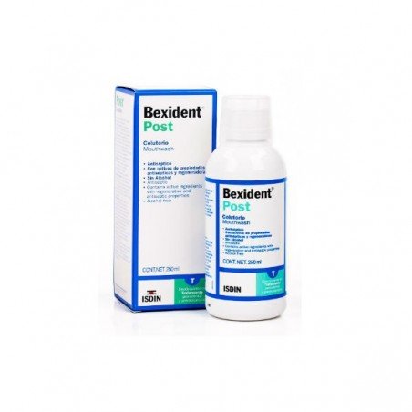 Comprar BEXIDENT POST COLUTORIO 250 ML al mejor precio en Farmacia4Estaciones, tu farmacia online Comprar BEXIDENT POST COLUTORIO 250 ML