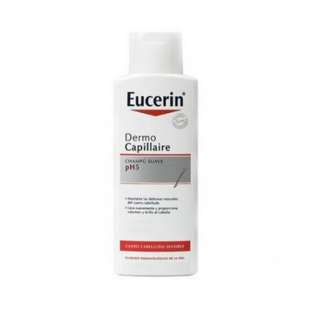 Comprar EUCERIN CHAMPÚ SUAVE PH5 DERMOCAPILLAIRE 250 ML al mejor precio en Farmacia4Estaciones, tu farmacia online Comprar EUCERIN CHAMPÚ SUAVE PH5 DERMOCAPILLAIRE 250 ML