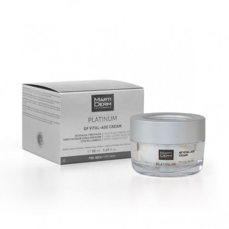 Comprar MARTIDERM PLATINIUM GF VITAL-AGE CREAM PIEL SECA 50 ML al mejor precio en Farmacia4Estaciones, tu farmacia online Comprar MARTIDERM PLATINIUM GF VITAL-AGE CREAM PIEL SECA 50 ML