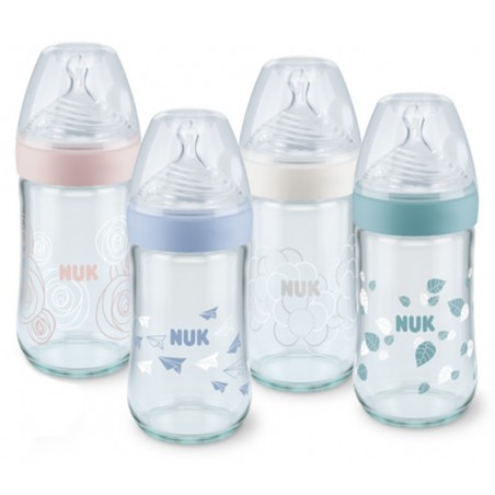 Comprar nuk nature sense biberón cristal silicona 0-6m 240 ml