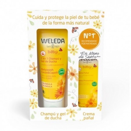 Comprar weleda caléndula pack champú-gel ducha 2 en 1 200 ml + crema pañal 30 ml