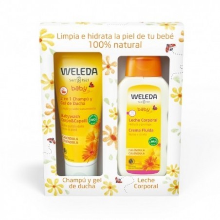 Comprar weleda caléndula pack champú-gel ducha 2 en 1 200 ml + leche corporal 200 ml