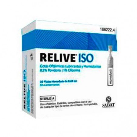Comprar RELIVE ISO ESTÉRIL GOTAS OFTÁLMICAS 30 UDS MONODOSIS al mejor precio en Farmacia4Estaciones, tu farmacia online Comprar RELIVE ISO ESTÉRIL GOTAS OFTÁLMICAS 30 UDS MONODOSIS