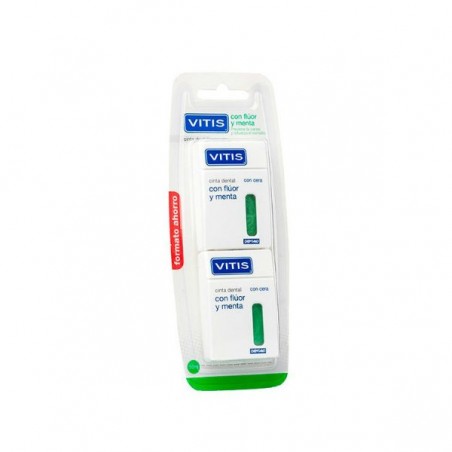 Comprar VITIS CINTA DENTAL CON FLÚOR Y MENTA 50 M 2 UDS al mejor precio en Farmacia4Estaciones, tu farmacia online Comprar VITIS CINTA DENTAL CON FLÚOR Y MENTA 50 M 2 UDS