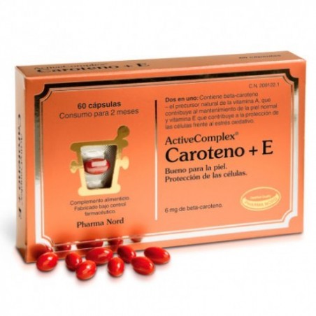Comprar ACTIVECOMPLEX® CAROTENO + E 60 CÁPSULAS al mejor precio en Farmacia4Estaciones, tu farmacia online Comprar ACTIVECOMPLEX® CAROTENO + E 60 CÁPSULAS