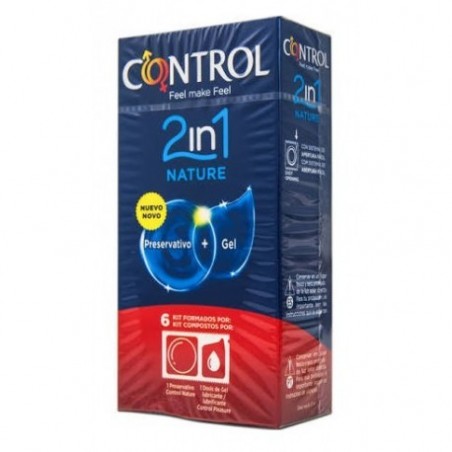 Comprar control 2 en 1 nature preservativos + gel 6 kit