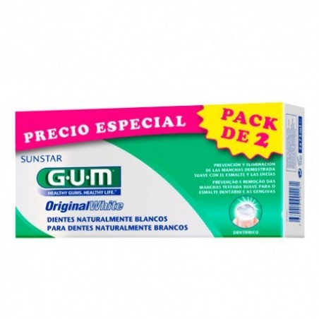 Comprar original white pasta dental dientes blancos pack 2 unidades 75 ml gum