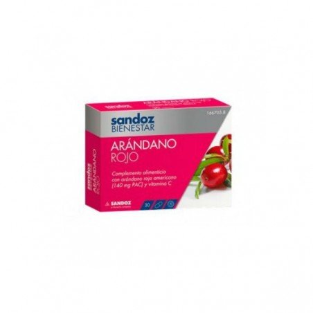 Comprar SANDOZ BIENESTAR ARÁNDANO ROJO CRANBERRY 30 CAPS al mejor precio en Farmacia4Estaciones, tu farmacia online Comprar SANDOZ BIENESTAR ARÁNDANO ROJO CRANBERRY 30 CAPS