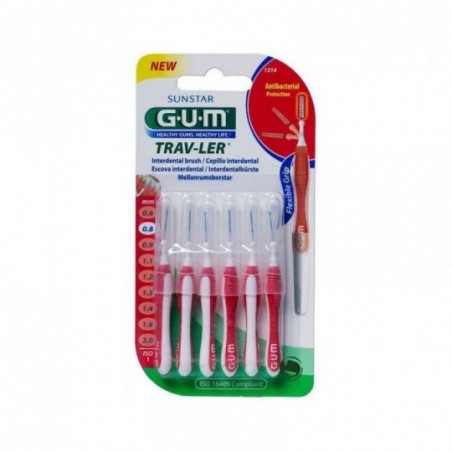 Comprar trav-ler cepillo interdental cilindrico 0,8 mm 6 unidades gum