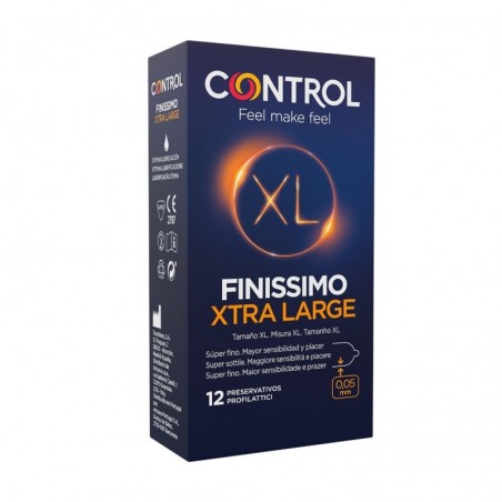 Comprar CONTROL PRESERVATIVOS XL FINISSIMO XTRA LARGE 12 UNIDADES