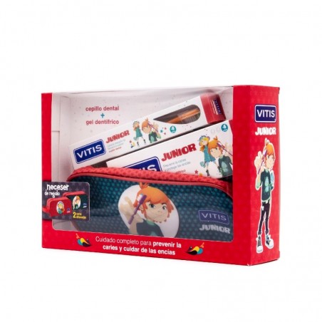 Comprar VITIS JUNIOR CEPILLO DENTAL + GEL DENTIFRICO 75ML + REGALO NECESER al mejor precio en Farmacia4Estaciones, tu farmacia online Comprar VITIS JUNIOR CEPILLO DENTAL + GEL DENTIFRICO 75ML + REGALO NECESER