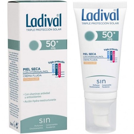 Comprar ladival crema facial piel seca con color spf 50+ 50 ml