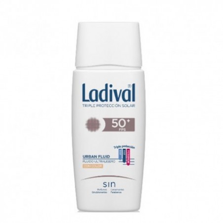 Comprar ladival urban fluid crema facial piel seca con color spf 50+ 50 ml